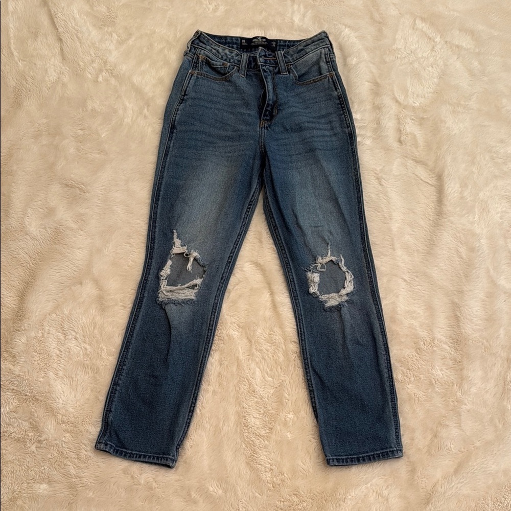 Distressed Blue Jeans